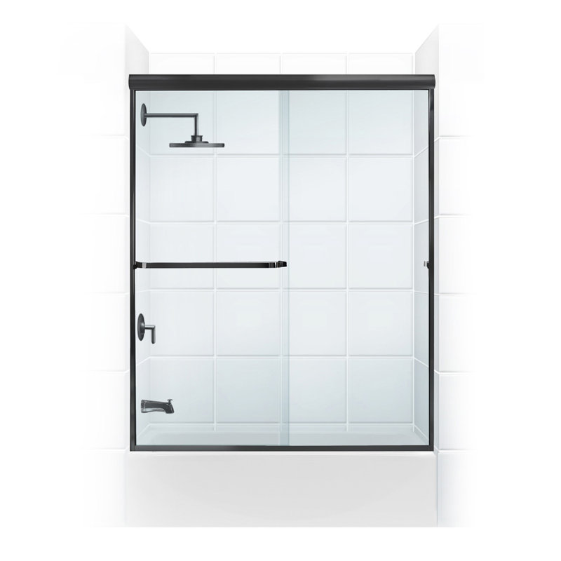 Paragon Series Sliding Frameless Tub Door, Oil Rubbed Bronze, 60"