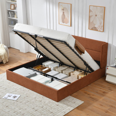 Lit plateforme tapissier avec rangement Gaillarde