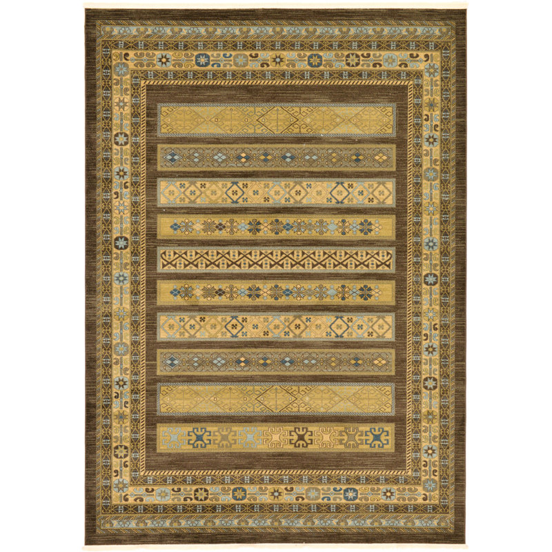 Jaeden Geometric Area Rug, Rectangle 7'1" x 10', Brown 