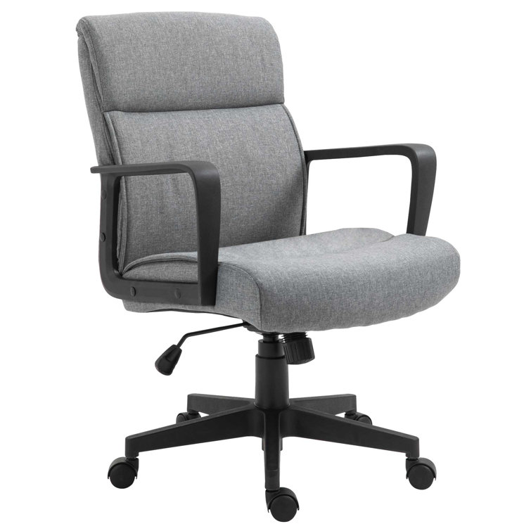 Vinsetto Ergonomic Office Chair Swivel High Back Computer Desk Chair with  Adjustable Height Flip Up Armrest Comfy Thick Padded Cushions Wheels Grey