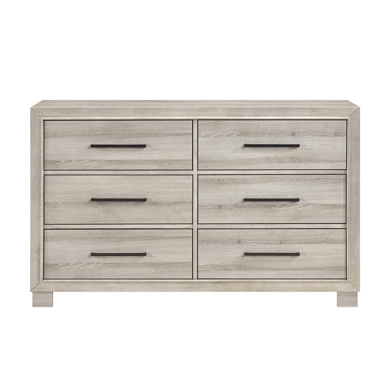 Mobilier de chambre à coucher contemporain en bois de style contemporain avec commode à six tiroirs gris moderne