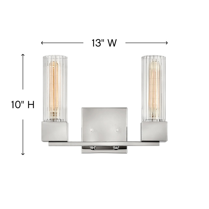 Xander 2-Light Dimmable Vanity Light, Polished Nickel