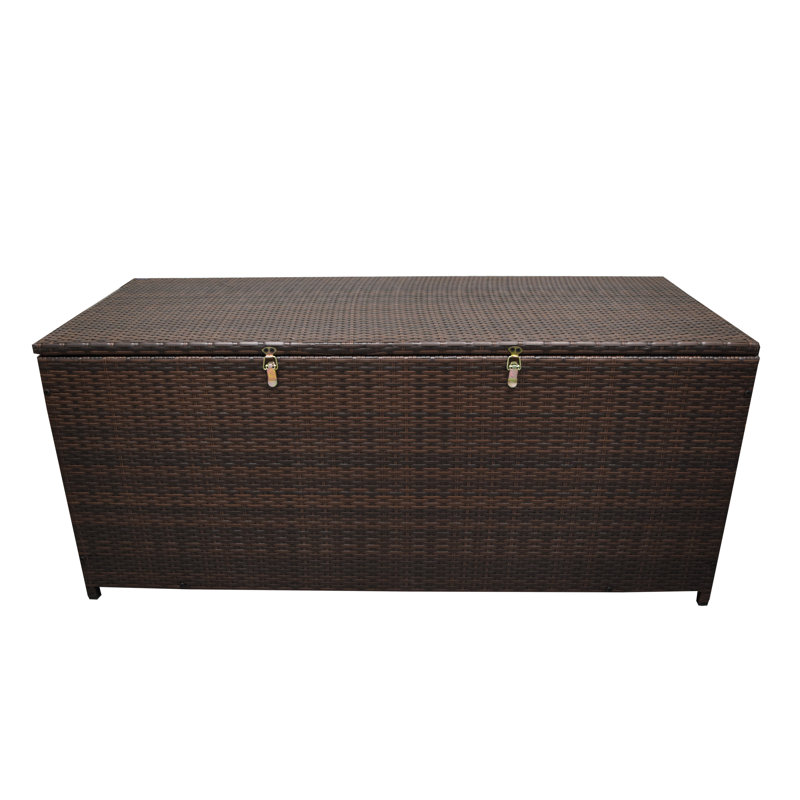 Boîte de rangement pour terrasse 113 gallons d’intérieur et d’extérieur, Brun