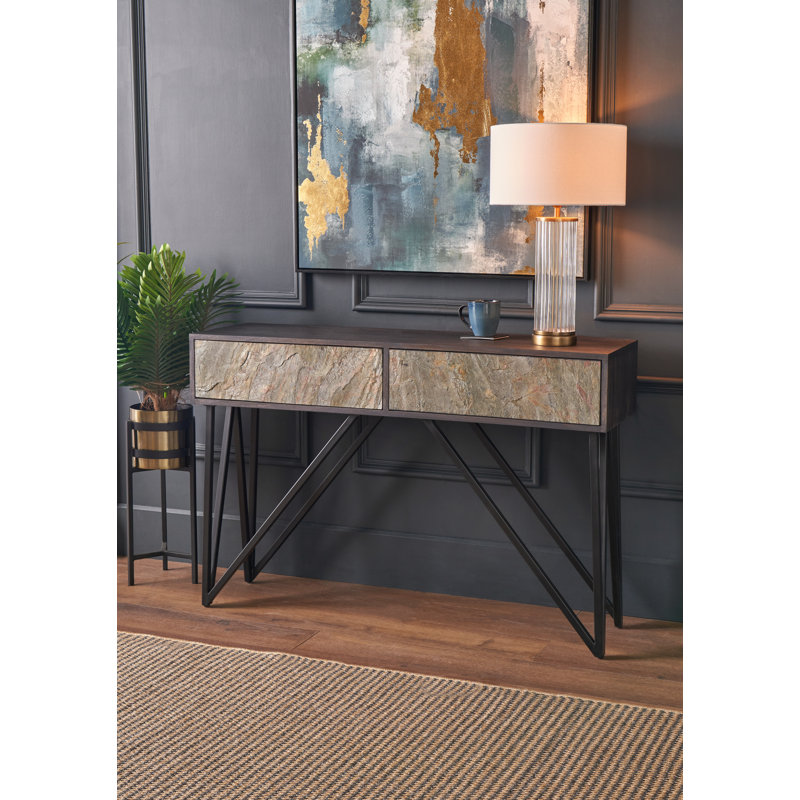 120cm Solid Wood Top Console Table