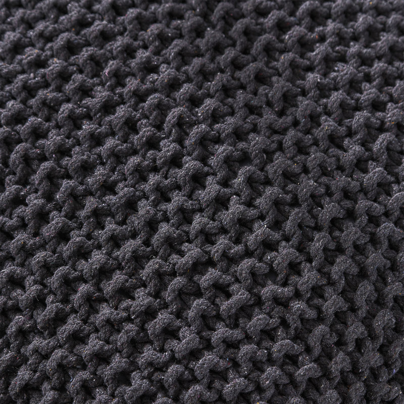 Pouf en coton Hollis, Coton gris foncé