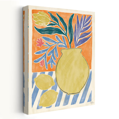 Chypre nature morte IV - Bouquets bleus, agrumes, art floral