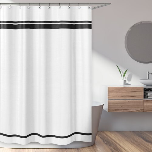 Sweet Jojo Designs Hotel 100% Cotton Striped Single Shower Curtain ...