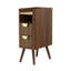 Table de chevet étroite moderne à 2 tiroirs avec rangement ouvert et table de chevet compacte en MDF pour chambre à coucher-129875195