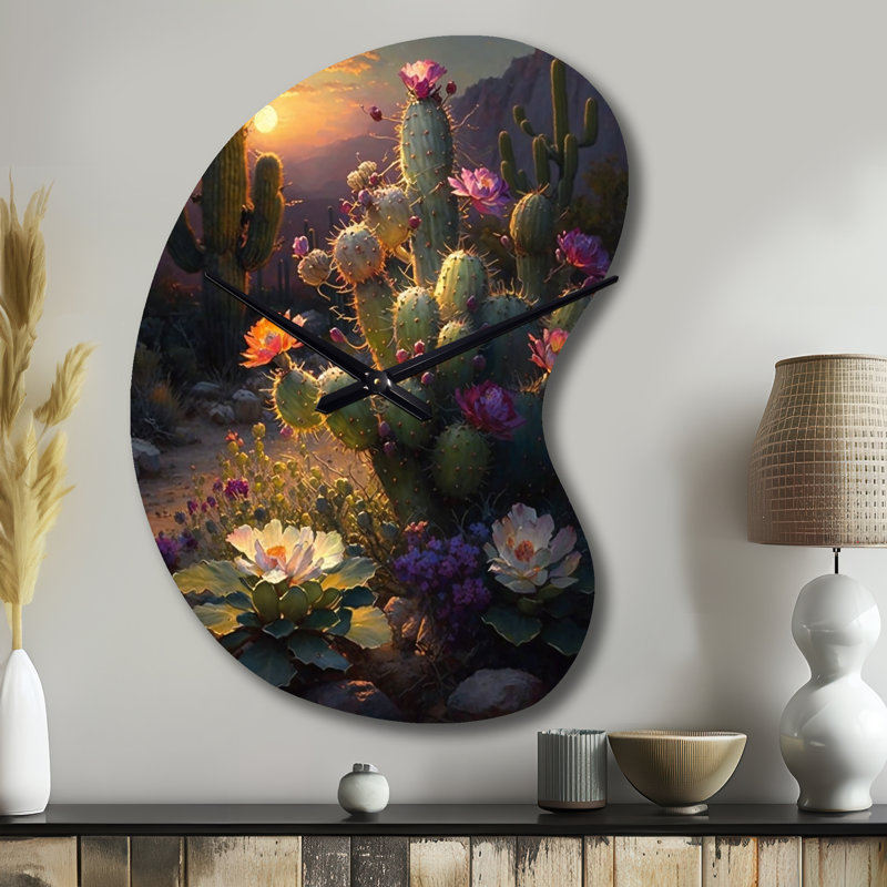 Horloge murale Cactus In Desert I, Grand