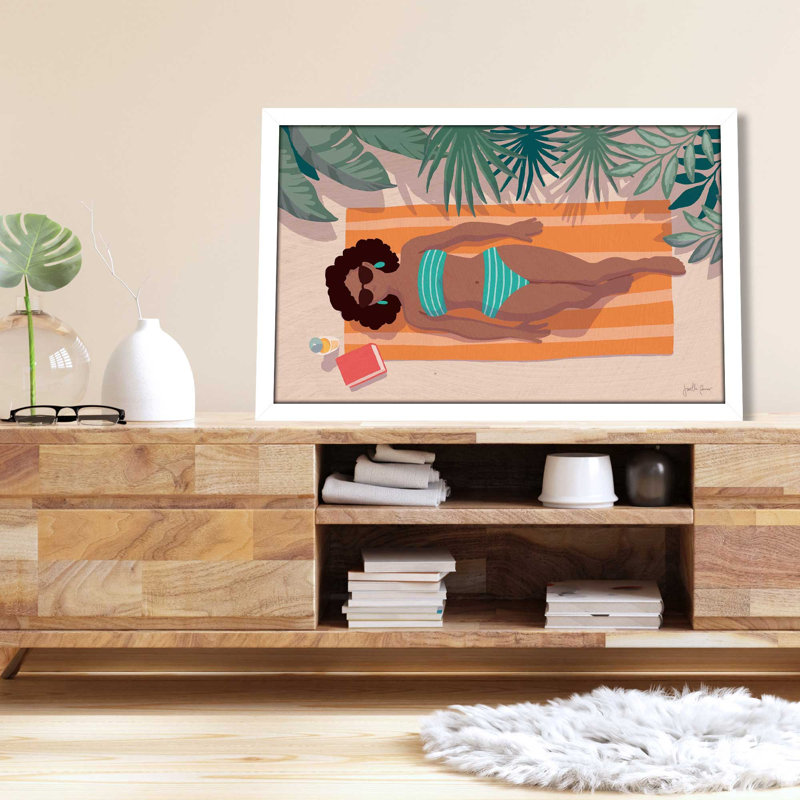 706-6218 Beach Babes III - Peinture, L 27,5 po x H 21,5 po, Cadre blanc