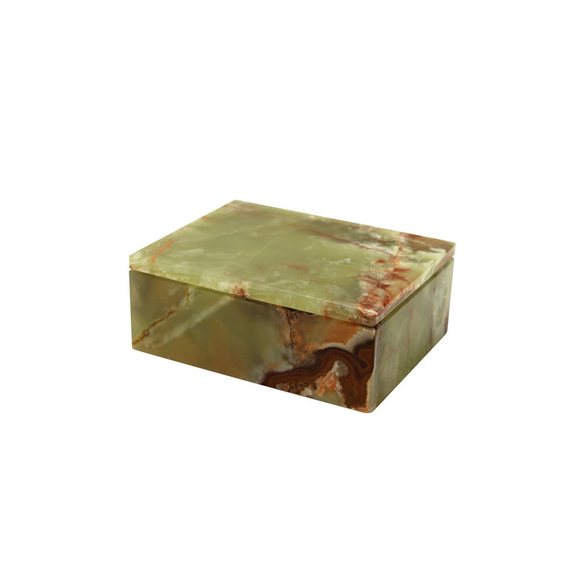 Allynn Marble Memory Box, Whirl Green Onyx