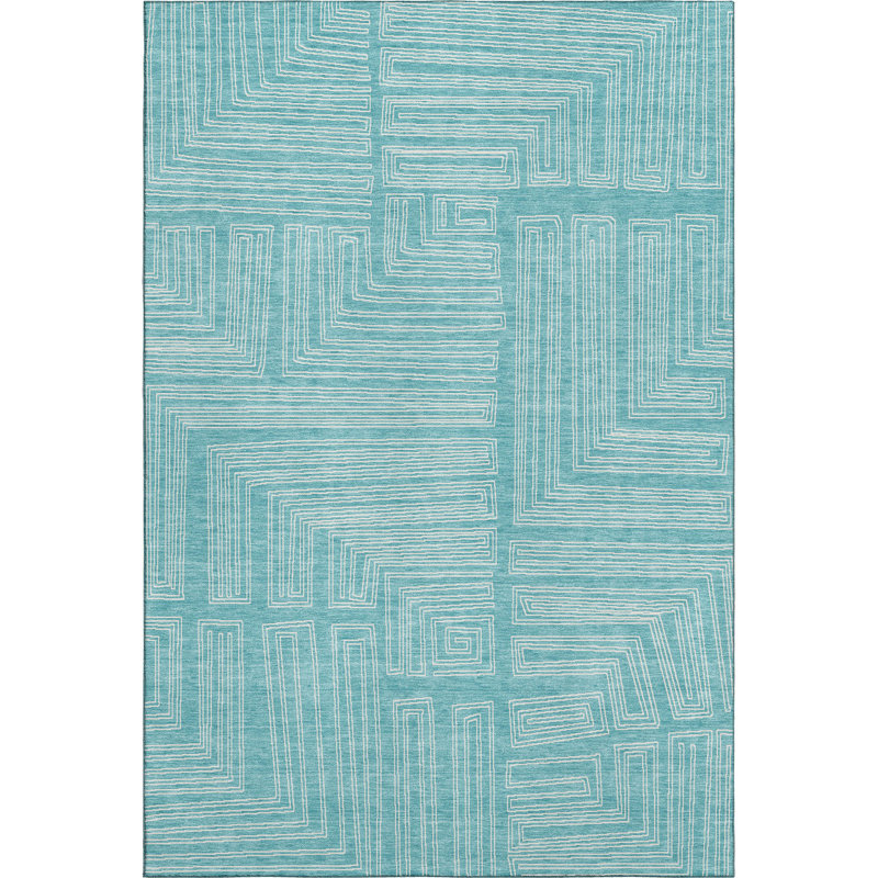 Premium Machine Washable Cortes AMF1045 Geometric Rug, Rectangle 5' x 7'6"