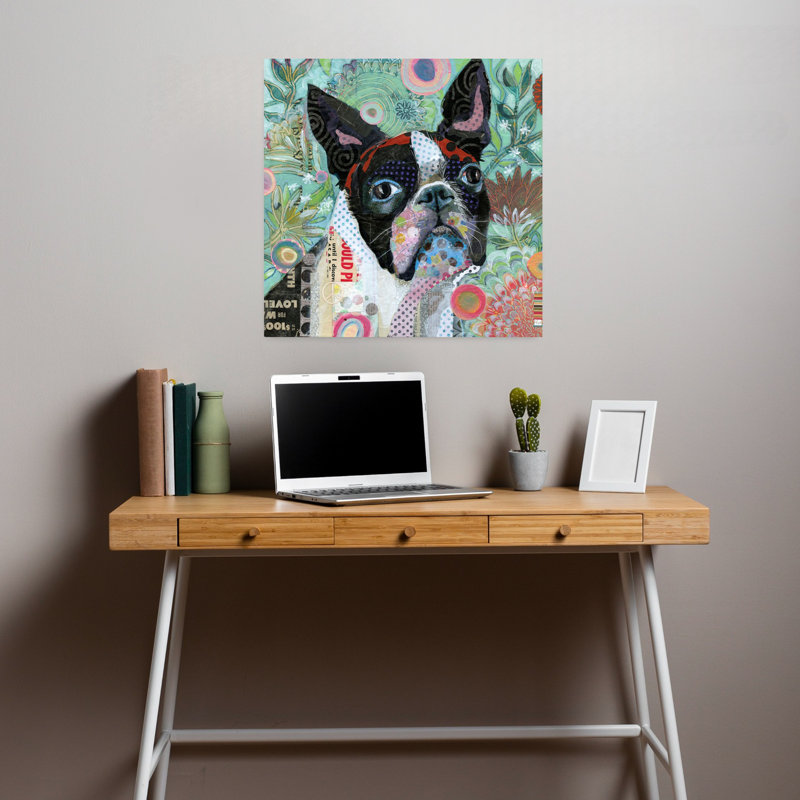 «Mischievous Gardener», art contemporain pour chien, H 18 po x l 18 po
