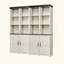 Armoire de rangement combinée 4-en-1, bibliothèque en panneau de fibres à densité moyenne à grain de bois 3D, casiers de présentation ouverts et armoires fermées avec tablette réglable, bibliothèque à combinaison libre pour le bureau d'étude de salon-1934829394