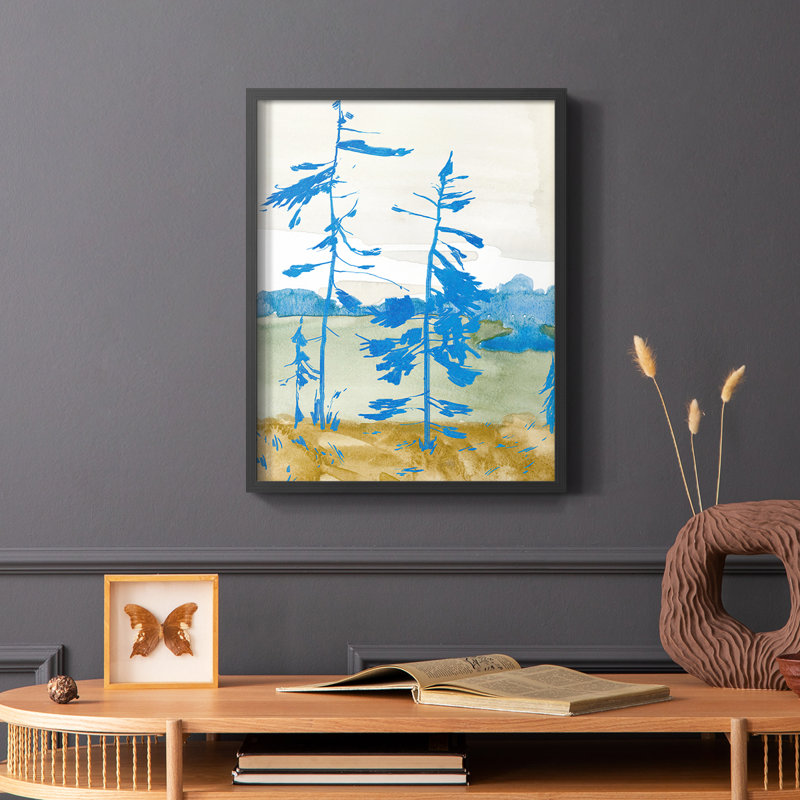 «Cerulean Spruce I», reproduction encadrée - bois massif, Noir, H 14 po x l 11 po