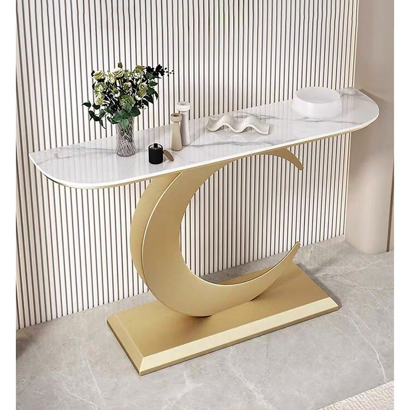 Canapé d'entrée glamour moderne en marbre blanc, 31.5" H x 47.24" W x 11.81" D