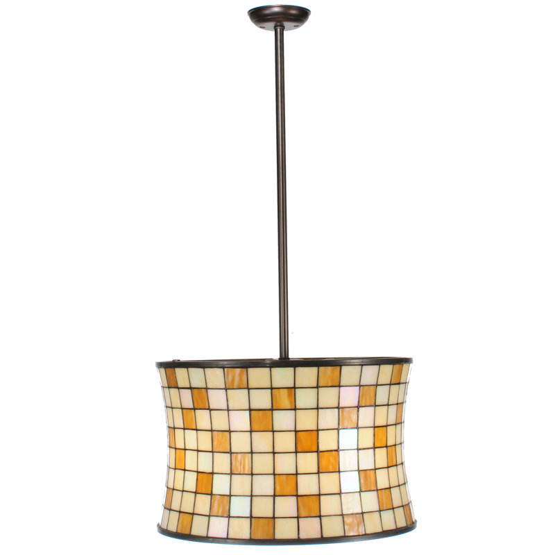 Luminaire suspendu tambour géométrique 4 lumières Hilton