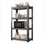 Fabrication en bois aggloméré et en métal à 4 niveaux avec tablette noire et rangement réglable 23,62 x 11,81 x 45,66 pouces pour le rangement à la maison