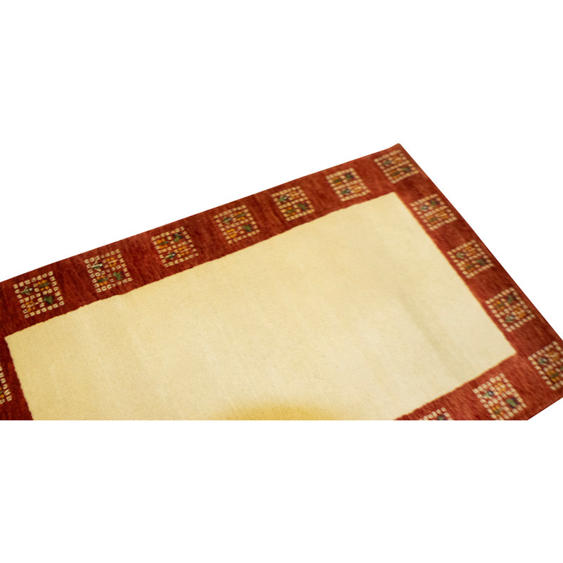 Tapis beige noué à la main de haute qualité