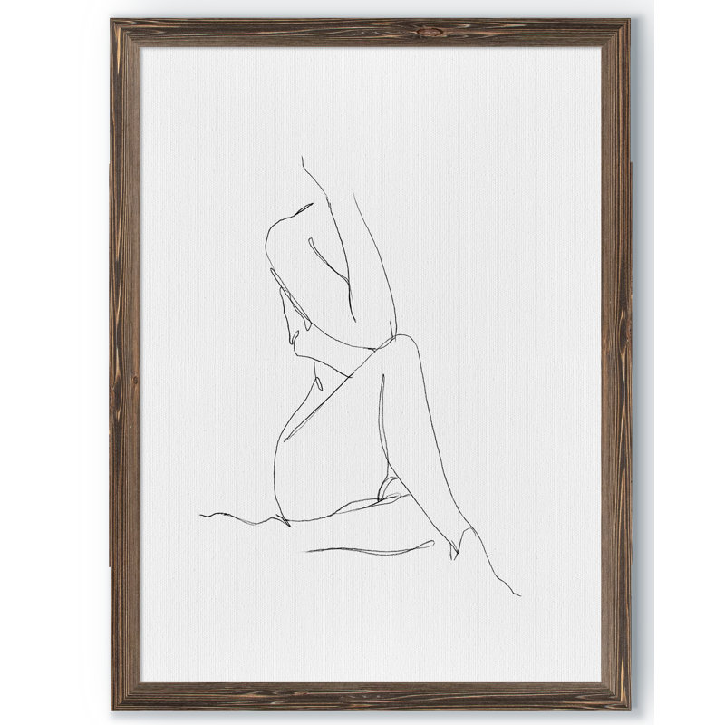 «Nude Contour S Croquis I» par Paul Cezanne - Reproduction d'art sur toile encadrée, H 30 po x l 22 po x P 1,25 po