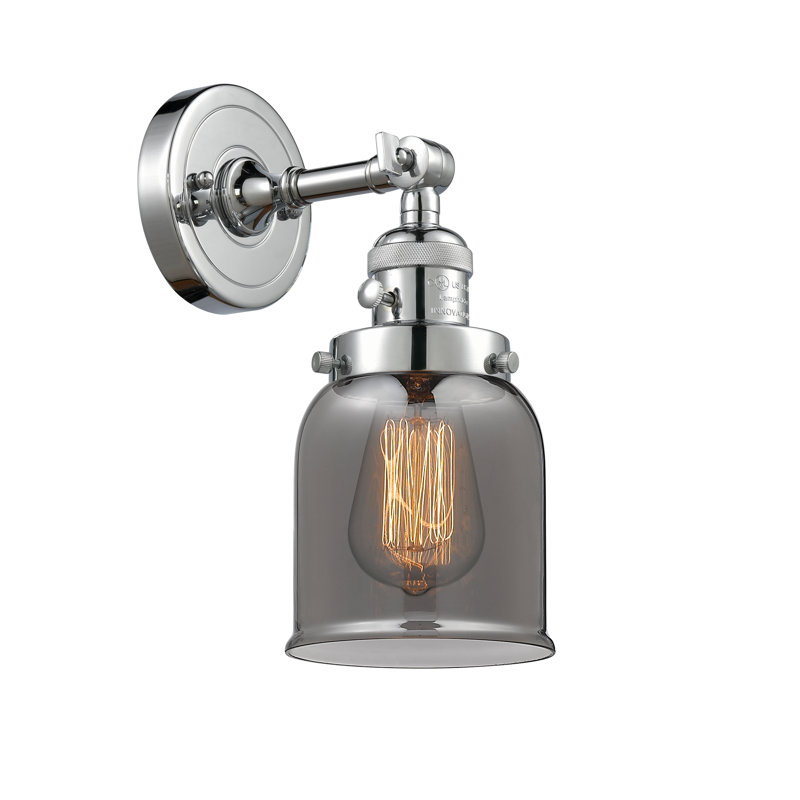Bell - 1 Light 5" Sconce, 3.5 Watt Vintage LED Bulb, Polished Chrome, Plated Smoked