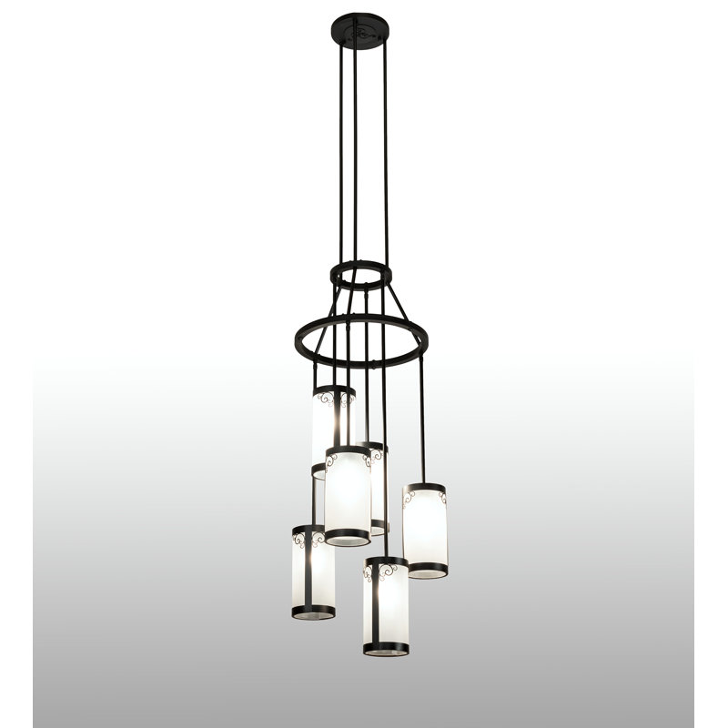 6 - Light Dimmable Cylinder Chandelier