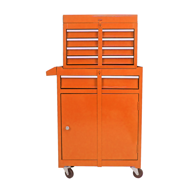 Coffre à outils roulant, Orange