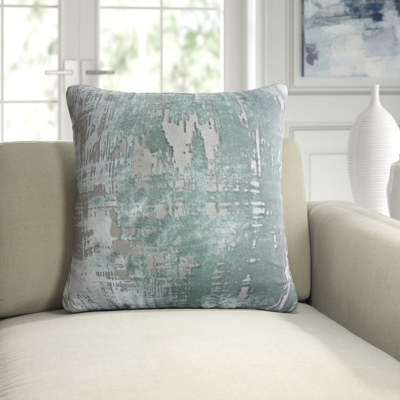 Brush Stroke Square Pillow Cover & Insert, 26"H x 26"W, White