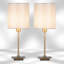 Pair (2x) Square Stick Antique Brass Metal Bedside Table Lamp -115140170