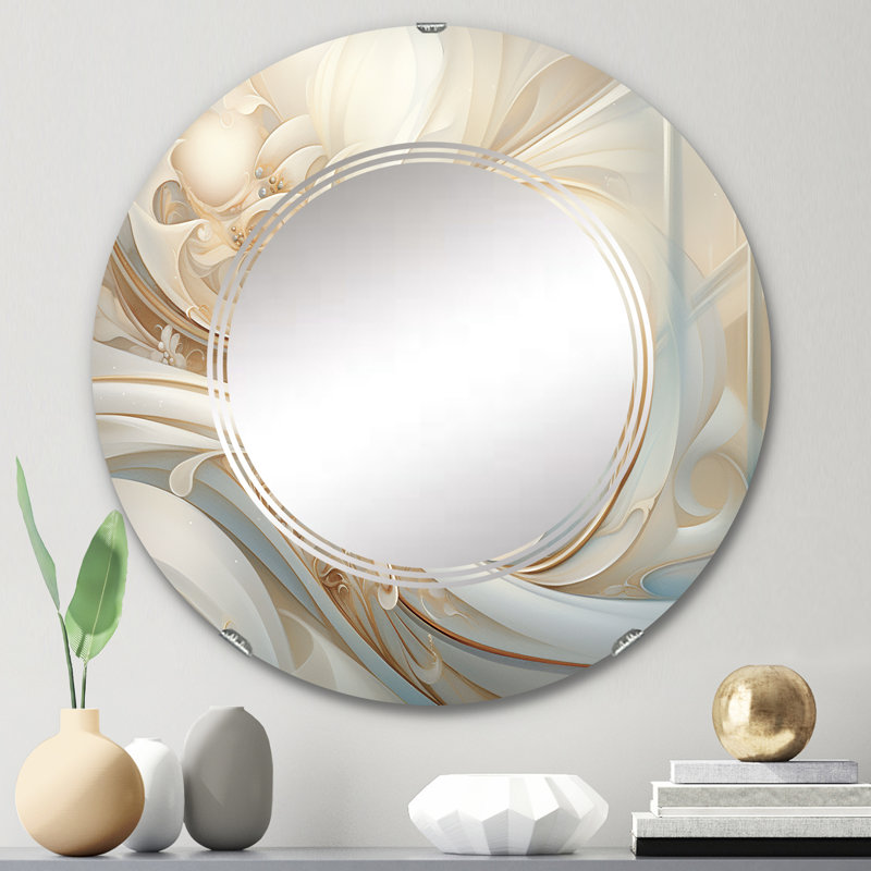 Pello - Miroir mural rond moderne, 24 po x 24 po