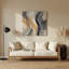 Aquarelle abstraite 25, art mural en métal beige