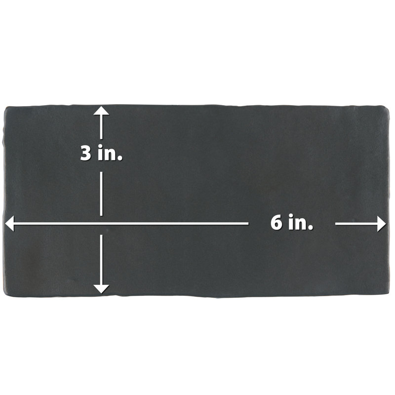 Chester Series 3" x 6" Ceramic Subway Tile in Black