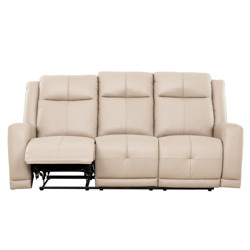 Steeves 78 in. Reclining Condo Sofa in Beige
