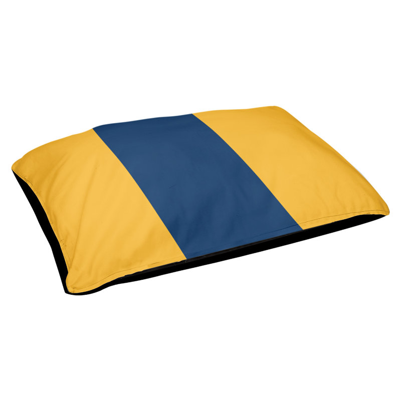 Pet Bed, Large (40" L x 50" W), Gold/Navy Blue