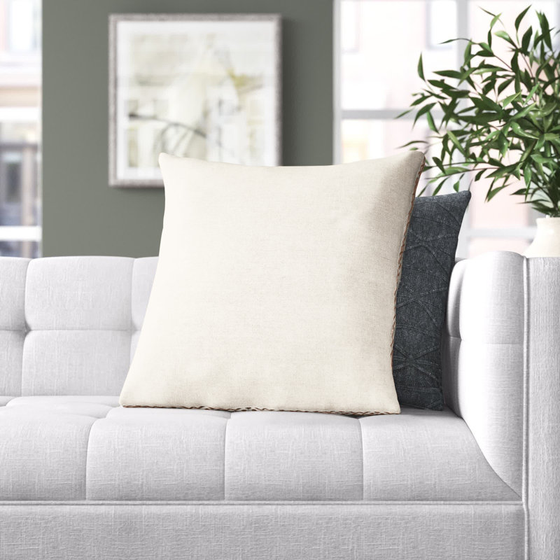 Griffin Linen Reversible Throw Pillow, Ivory/Blush, No Fill