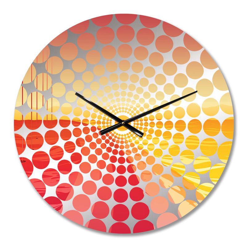 Horloge murale rose Collage du soir lumineux II - Collages abstraits, Médium