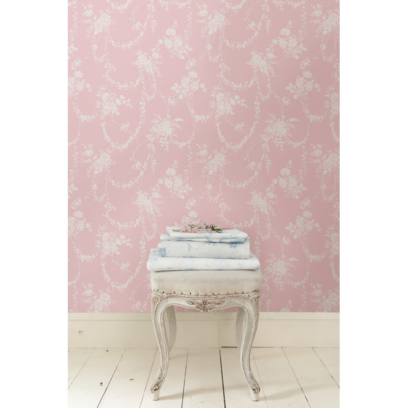 Rouleau de papier peint L 33 pi x l 20,5 po, Rose