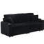 Velours côtelé de 80 pouces pliable avec couchette cachée, porte-gobelet, 2 coussins, noir, facile à placer dans le salon-335438894