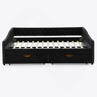 Daybed with Drawers Upholstered Tufted Sofa Bed Daybed With Storage Guest Bed