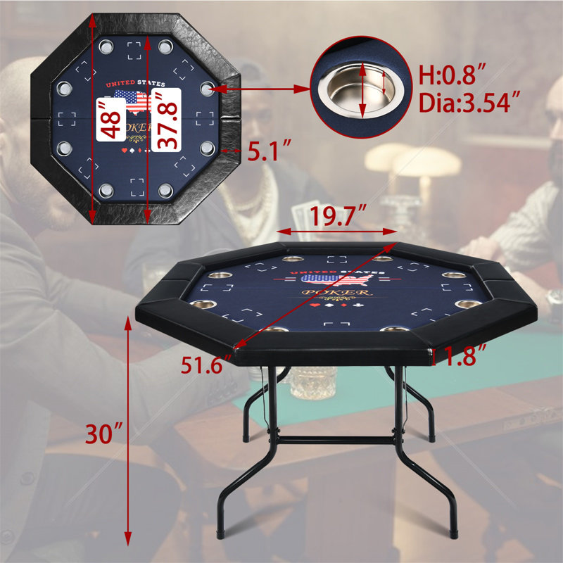Table de poker pour 8 joueurs Kulamoon, Noir