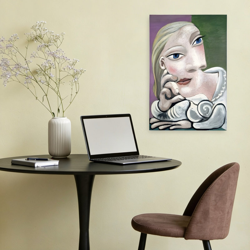 Pensive Blonde Woman Abstract Modern Wall Art Print 1 Piece Wrapped Canvas Wall Art, 60.96cm H x 40.64cm W