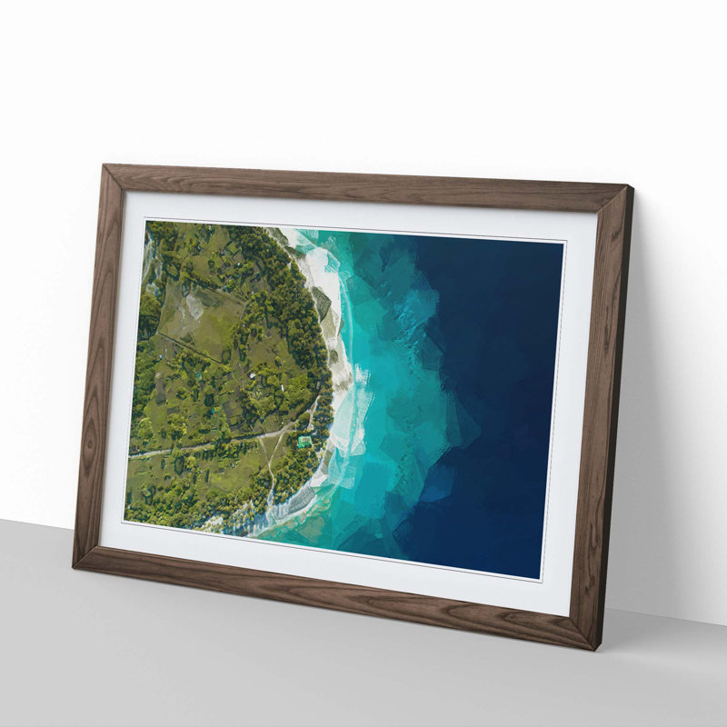 Saafu Point Rd in the Maldives in Abstract - Picture Frame Graphic Art Print, Walnut, 40cm H x 60cm W x 2cm D