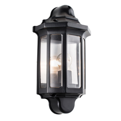Rozier Satin Black 1 - Bulb Hardwired Outdoor Wall Lantern