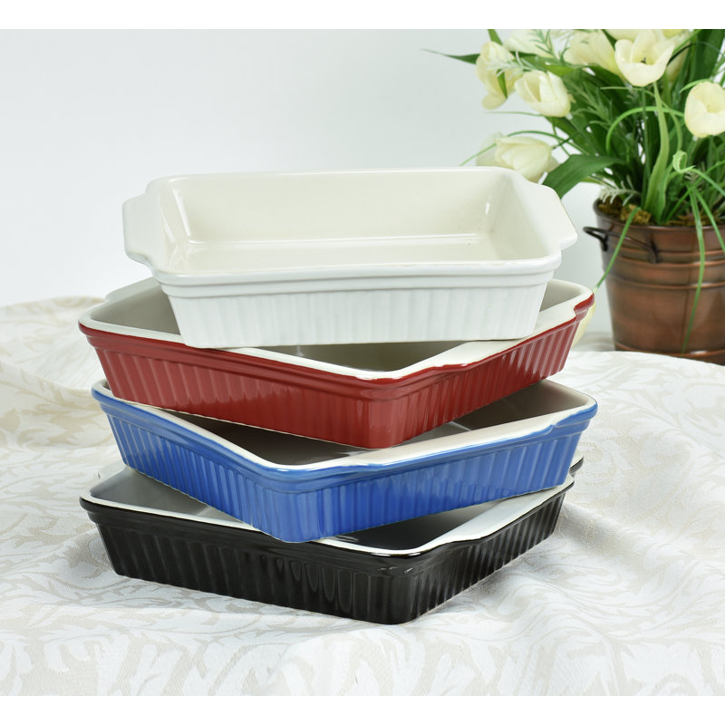 Omniware Simsbury Square Stoneware Baker Bakeware, Black