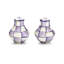 Violet Check Salt & Pepper Shakers