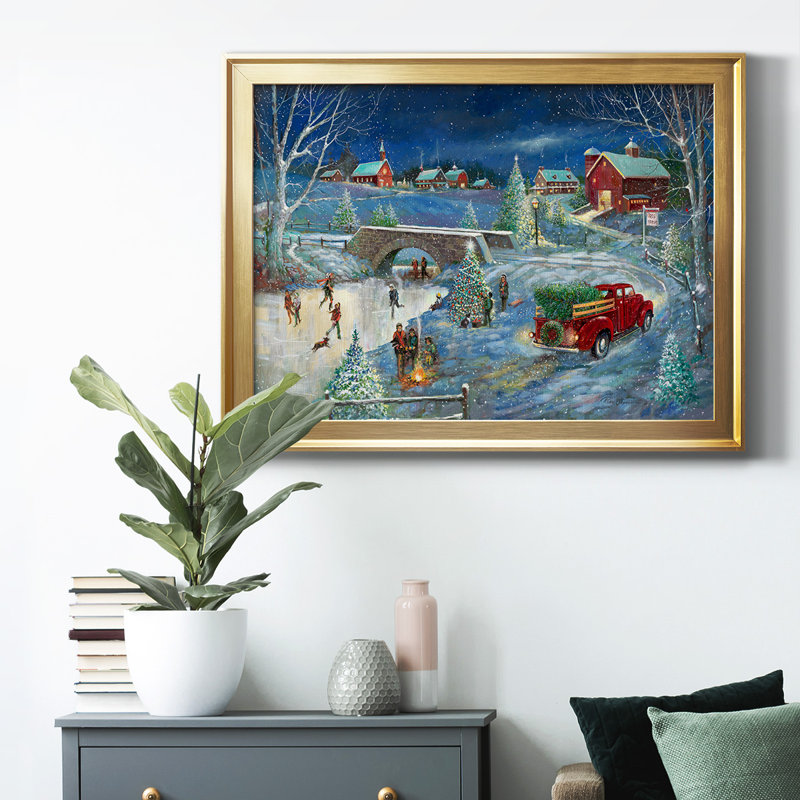 " Warm Holiday Memories ", Gold, 30.5" H x 42.5" W x 1" D