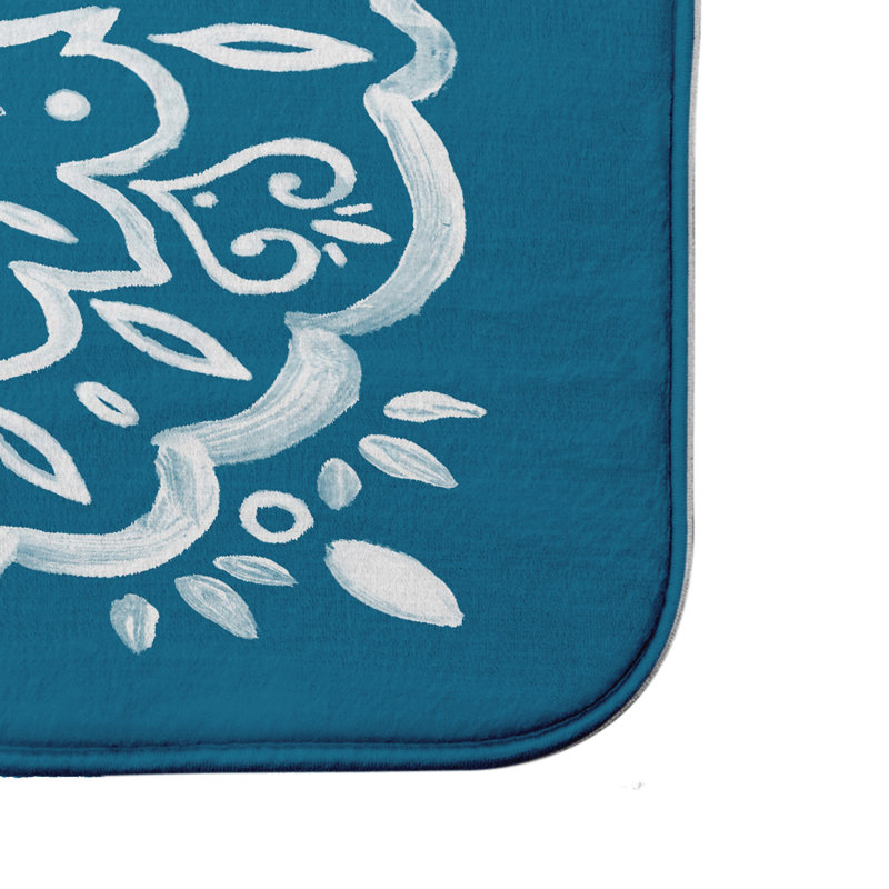 Tapis pour salle de bain Lower Hounslow, L 21 po x L 34 po, Bleu