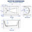 Baignoire de trempage autoportante ovale 51 po. X 27,6 po. Blanc mat
