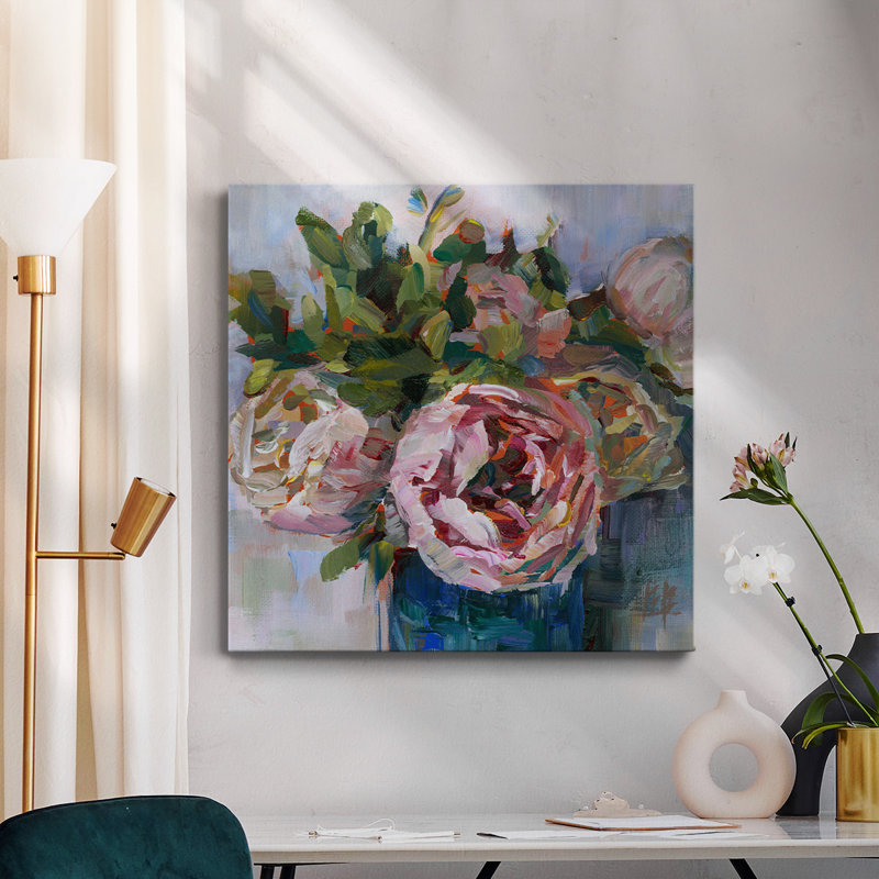 Œil de pivoine - Toile tendue avec châssis de qualité supérieure - prête à être accrochée