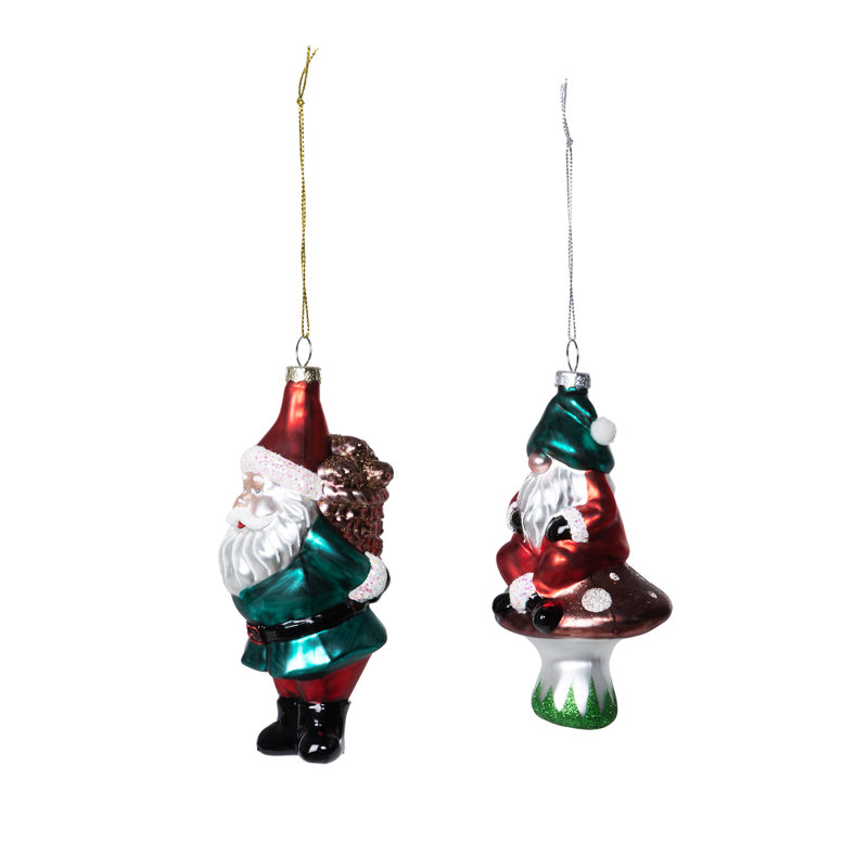 Ornement en verre gnome nordique, 2 styles variés